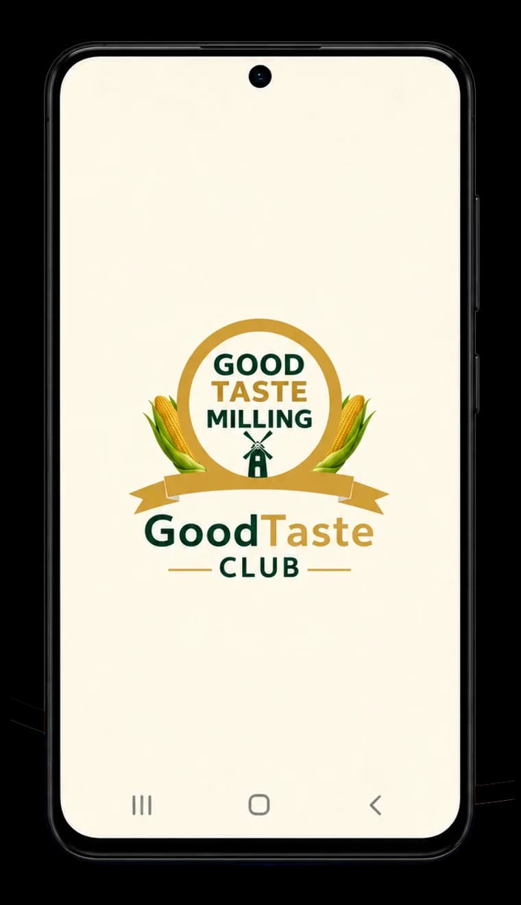Good Pocket splash screen showing the Good Taste Milling GoodTaste Club badge